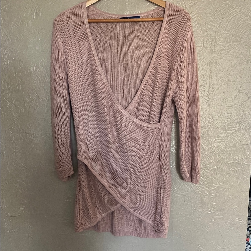 Apt. 9 Pink Cozy Warm Flattering Wrap Sweater XL